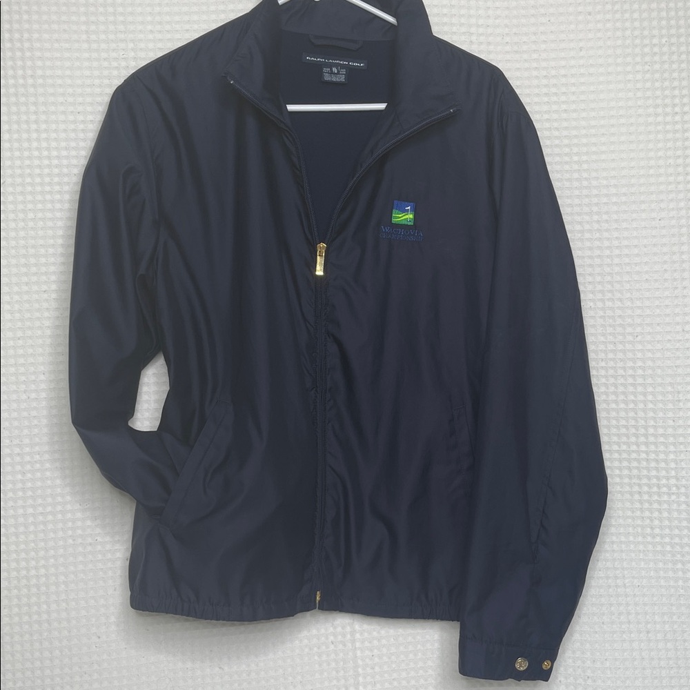 Ralph Lauren Golf Blue Wachovia Jacket with Gold Hardware Size XL